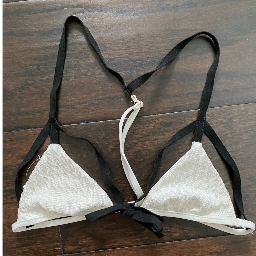 Blue Life White Tie Bikini